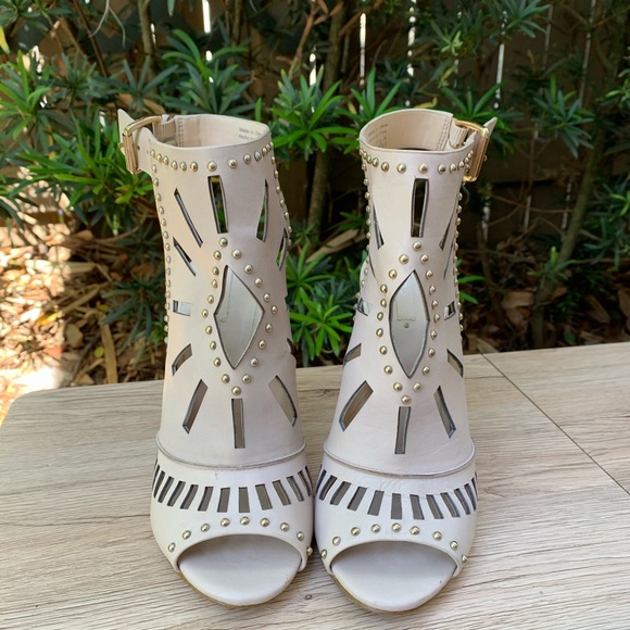 Aldo Shoes - ALDO Size 7 Studded Peep Toe Stiletto Heels